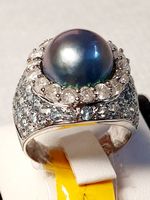 Blauperle Ring Diamanten Aquamarine