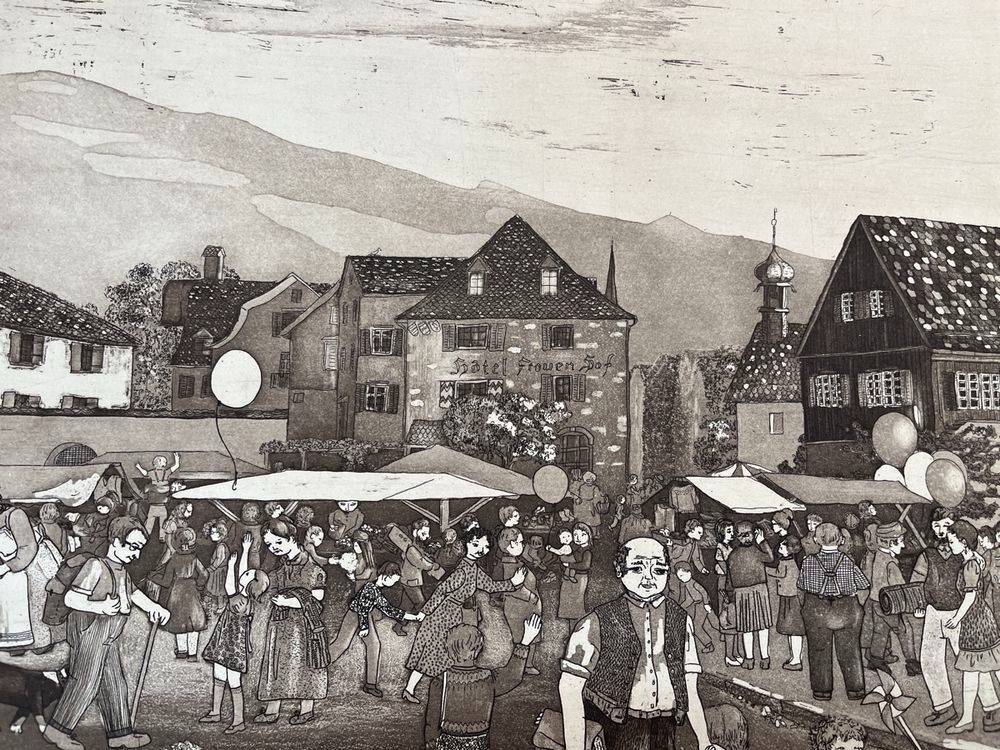 Grafica & Litografie: Lilly Langenegger RADIERUNG SIGNIERT NUMMERIERT – Usato da Gersau venduto da grafik-kunst 1