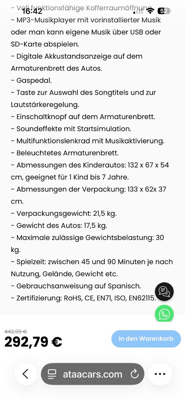 Fahrzeuge für Kinder: Mercedes 300s Kinder Elektroauto – Gebraucht aus Matzendorf von Fla5 7