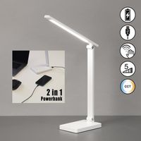 LED Tischleuchte Weiss, Akku, 40 cm Höhe