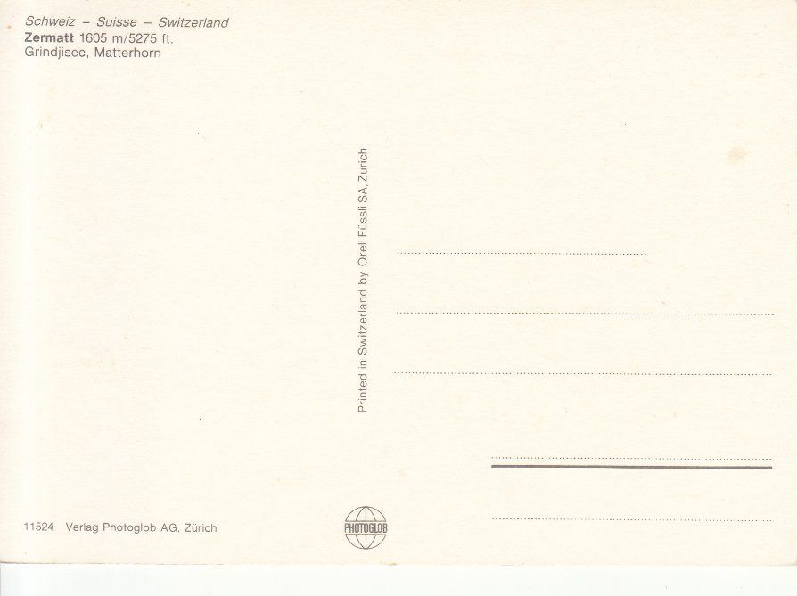 Ansichtskarten: Grindjisee ca. 1970 – Gebraucht aus Bürglen TG von StampGraf 1
