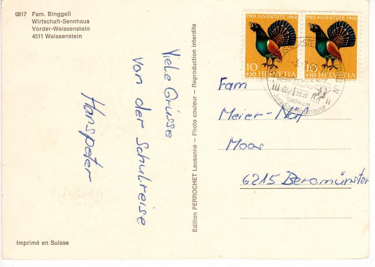 Cartoline postali: Wirtschaft Sennhaus / Vorder - Weissenstein – Usato da Wolhusen venduto da Curver9 1