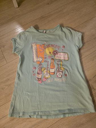 Kinder T-Shirt Sommer Druck mint 152
