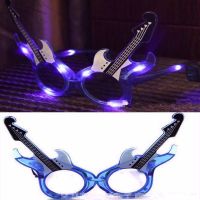 Blinkende Partybrille Blau Gitarre Show