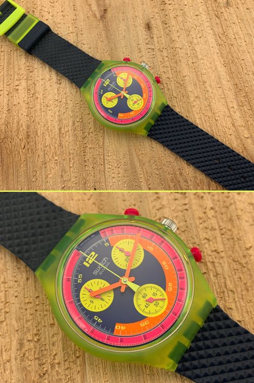 Swatch Orologi: ungetragener (!) 1992 Swatch Chronograph GRAND PRIX (SCJ101) – Nuovo e nell'imballaggio originale da St.Gallen venduto da Clu 3