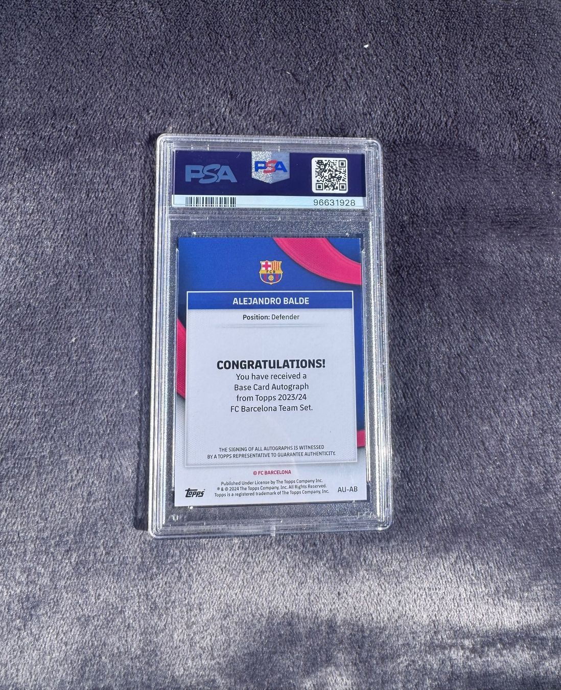 Topps Carte collezionabili: 2023-24 Topps Alejandro Balde Auto /250 PSA 8.5/9 – Usato da Gattikon venduto da Fandiboy 1