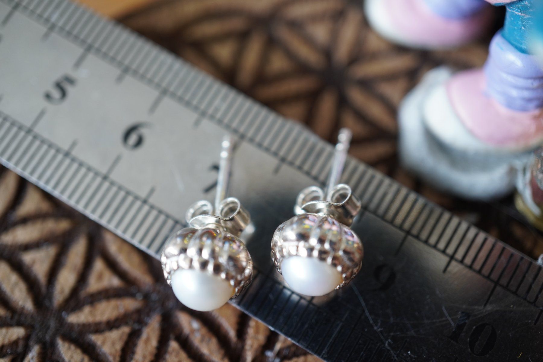 Orecchini pendenti & Orecchini a lobo: Perlen Silber      Ohrstecker 8mm Blume Edel 925silber – Nuovo e nell'imballaggio originale da Eschenbach SG venduto da topstone 2