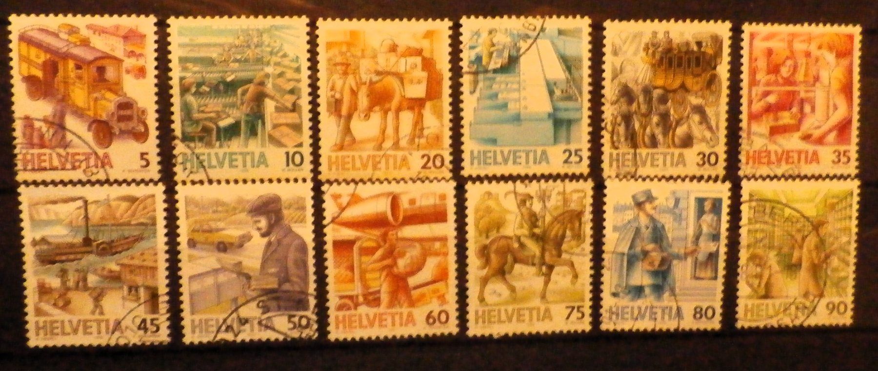 Tutti i francobolli: CH Postbeförderung 1986/89 – Usato da Kehrsatz venduto da Bernherb2 1