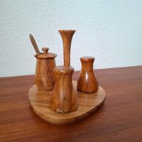 Set de table poivre sel sucre en olivier