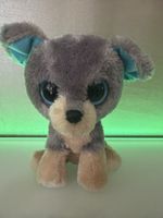 Peluche cane grigio e beige occhi grandi nuovo