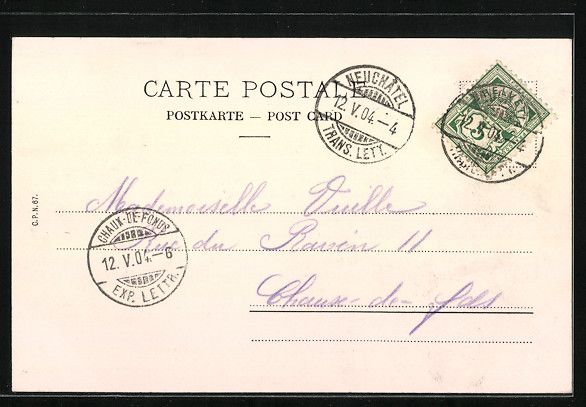 Cartoline postali: Neuchâtel, Vue generale sur l'Evole et  – Usato da Berlin venduto da bartko-reher 1