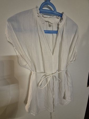 Umstandsbluse Weiss, Gr. S, leichte Baumwolle, Top!