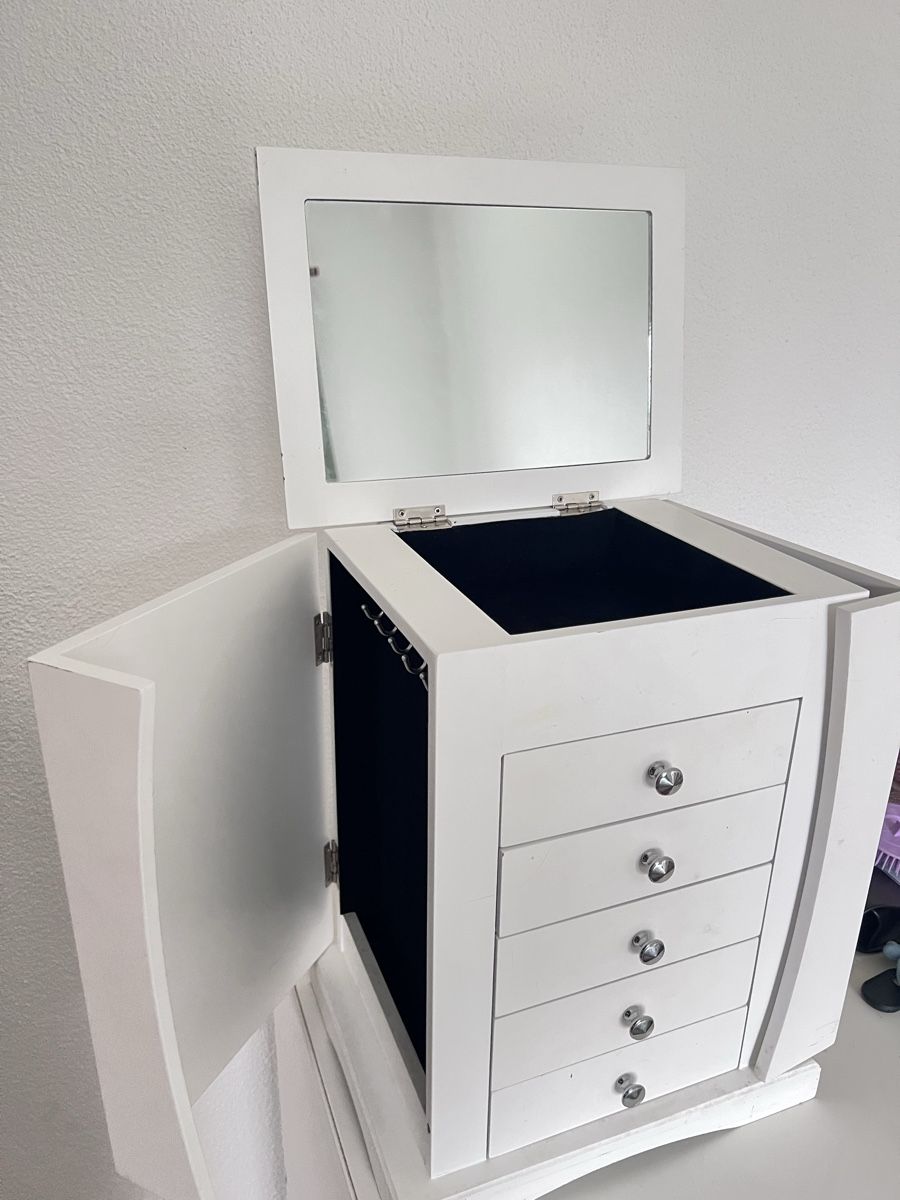 Ikea Tavoli da trucco: Boîte à bijoux blanche avec miroir et tiroirs – Usato da Biel/Bienne venduto da Secondlife2shop 1