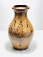 SCHEURICH Vase 223‑39 – Braunbeige, Handdekor, 1970er