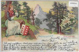 Matterhorn - Walliserin - Edelweiss - Litho