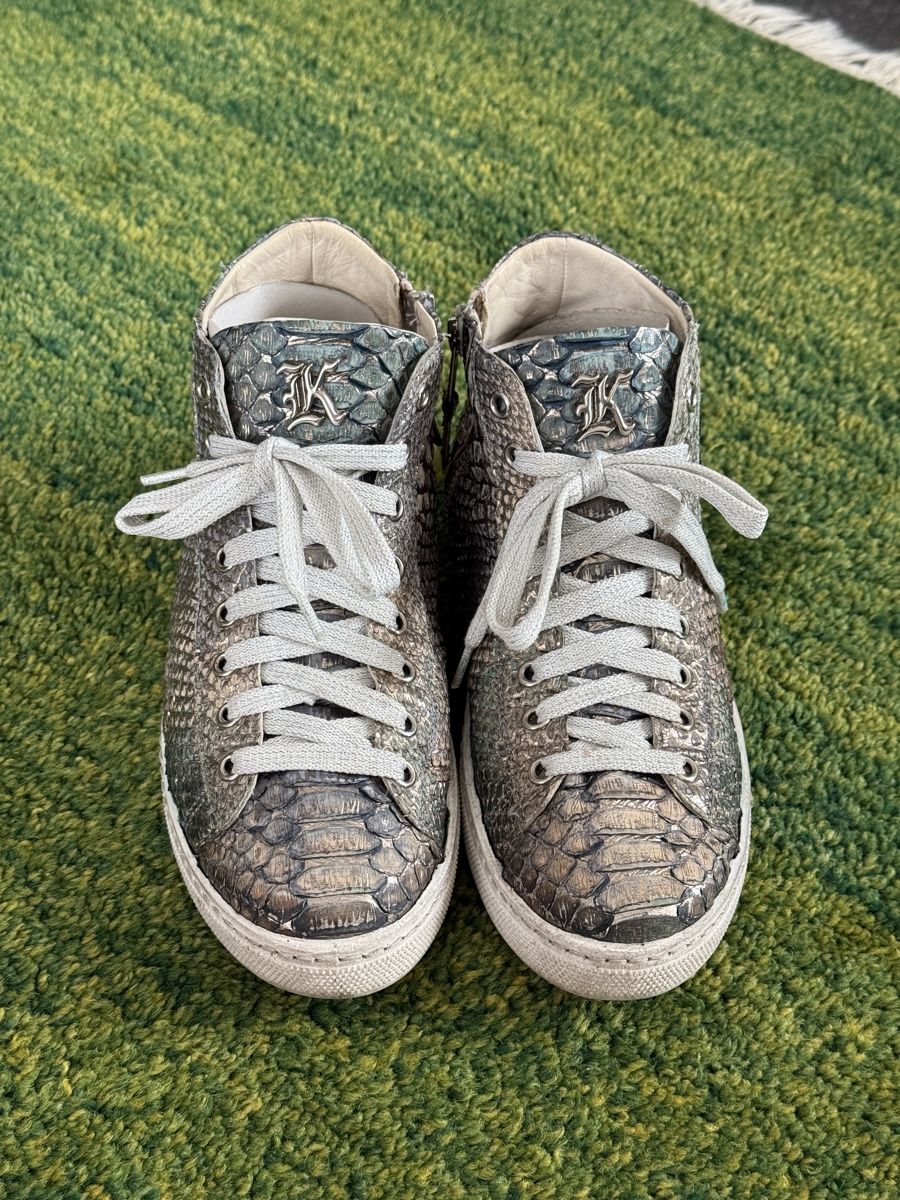 Herrenschuhe: KARDINALE high top Sneakers 36-37 Silver Python Skin NP490Fr – Gebraucht aus Zürich von Allwelcome 1