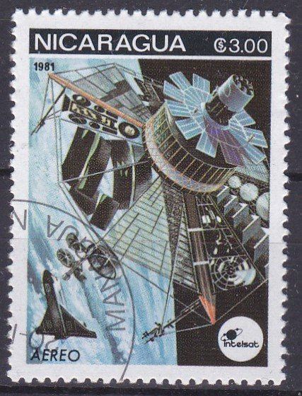 Alle Briefmarken: Timbre Nicaragua 1981 Satellite Intelsat Obl. – Gebraucht aus Blonay von Leglaude_01