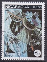 Timbre Nicaragua 1981 Satellite Intelsat Obl.