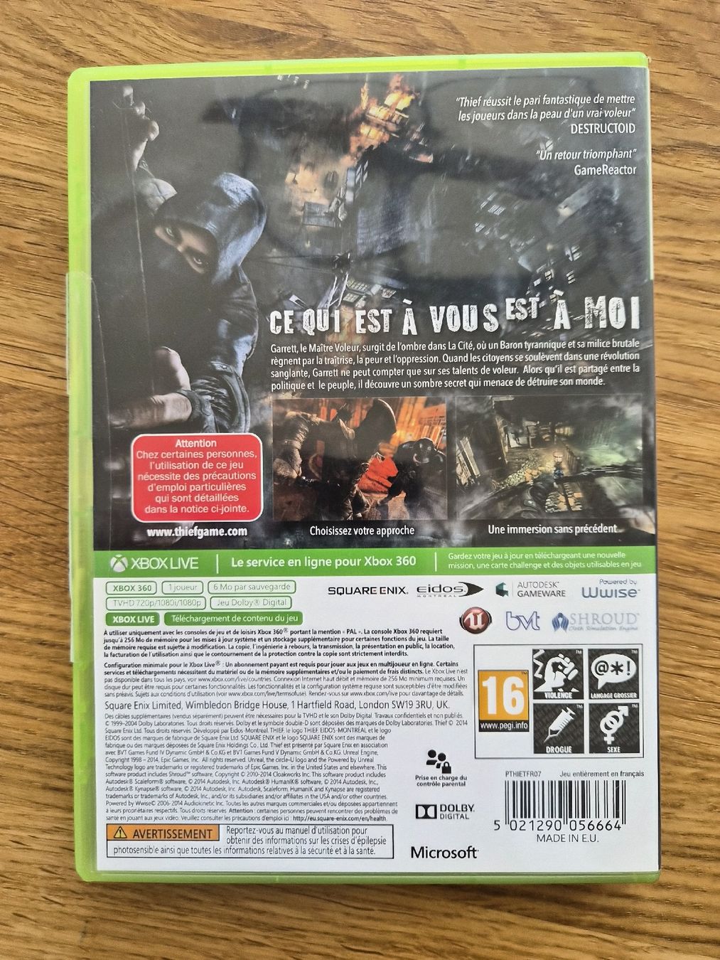 Microsoft Giochi: Thief - Xbox 360 - Jeu d'action et d'aventure – Usato da La Joux FR venduto da car_ck96 2