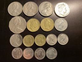 Australie, lot de 17 monnaies