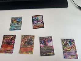 6 Pokemon Karten GX V EX guter Zustand bis lightly Played