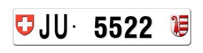 Schilder: Plaques auto JU 5522 – Neu und originalverpackt aus Delémont von OVJ