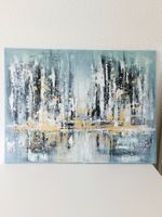 Acrylbild auf Leinwand 80x60cm mit Grau und Gold