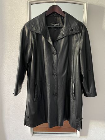 Vintage Ledermantel/-jacke