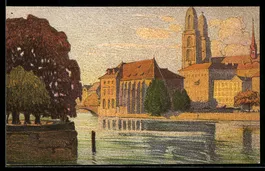 Künstler-AK Zürich, Blick auf Alt-Zurich