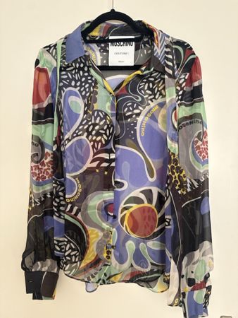 Moschino Couture Bluse bunt gemustert Grösse D 40 neu
