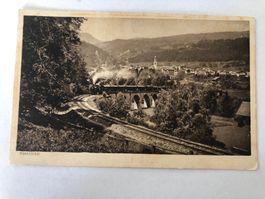 Ansichtskarte Rhätische Bahn Thusis mit Viadukt alt