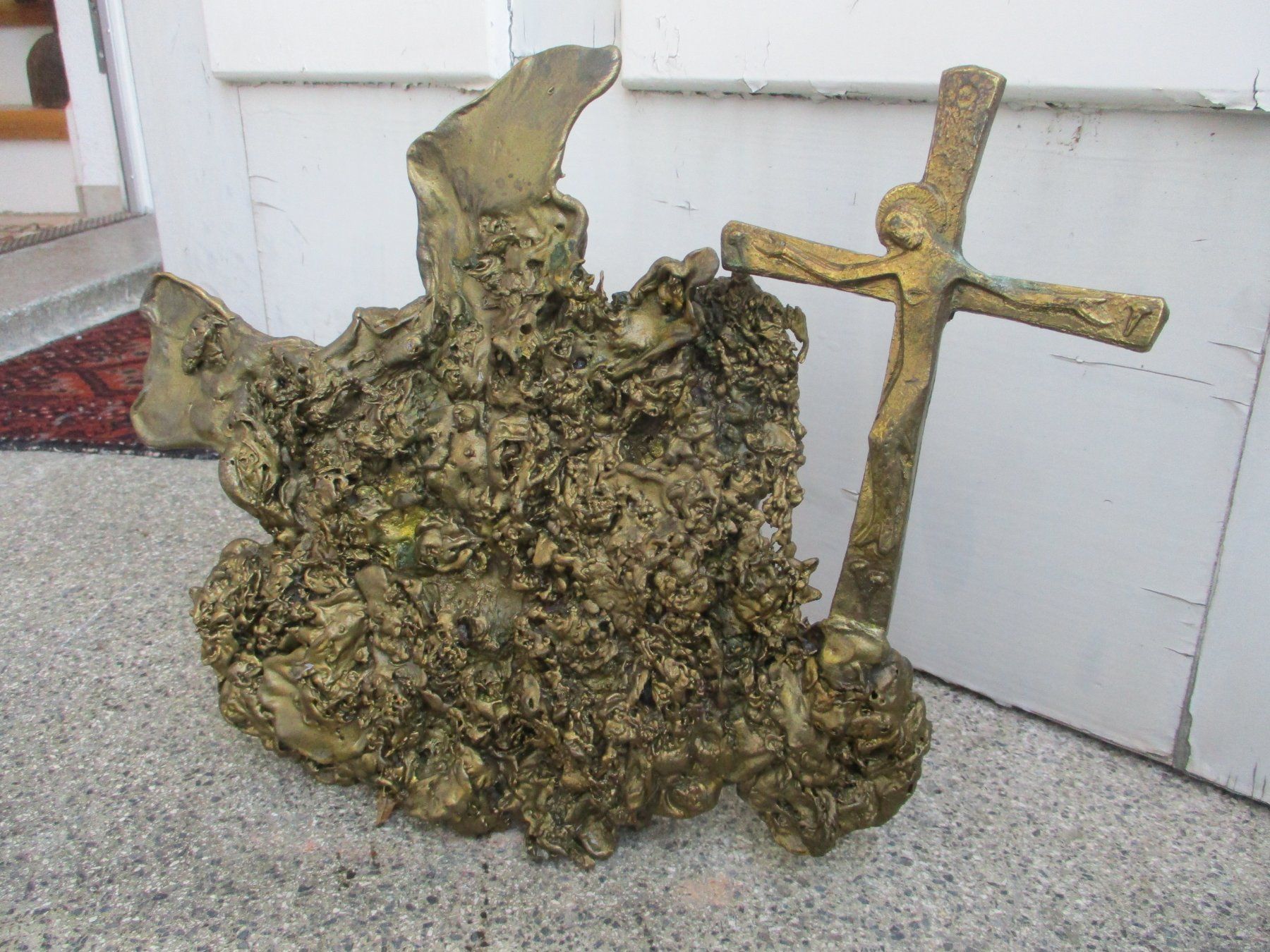 Sculture & Statue: Kruzifix-Skulptur Kunst-Objekt Messing / Bronze A. WIDER? – Usato da Windisch venduto da Autogrammo 1