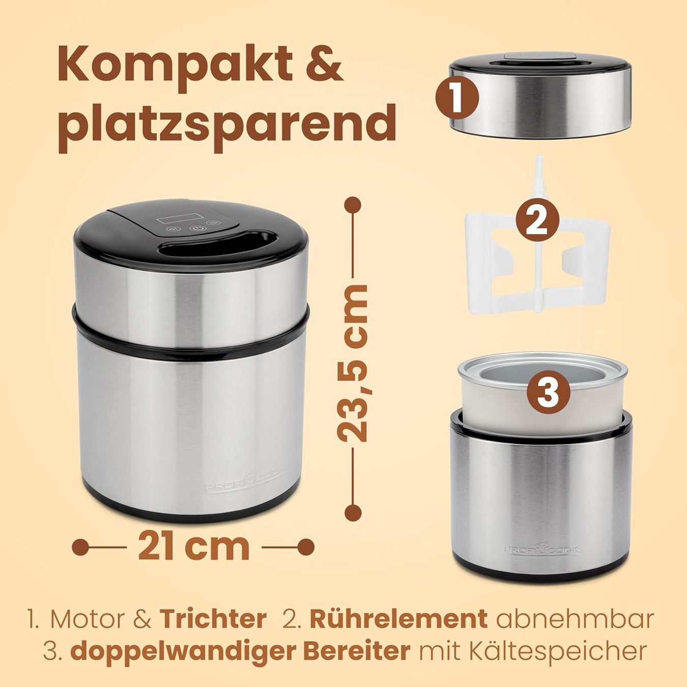 Elettrodomestici da cucina: Eismaschine 1800ml Eiscreme Joghurtbereiter Sorbet Timer – Nuovo e nell'imballaggio originale da Zürich venduto da jasminleut 1