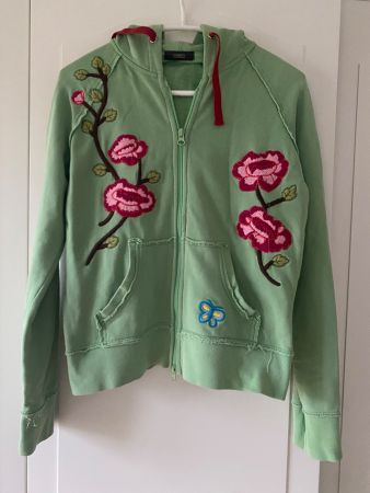 Coole Kapuzenjacke mit Blumenstickerei, Gr.M, von Conleys