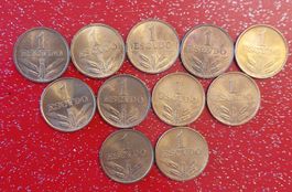 Lot 11 pièces Escudo Portugal 1969 à 1979