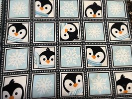 Patchworkstoff lustige Pinguine