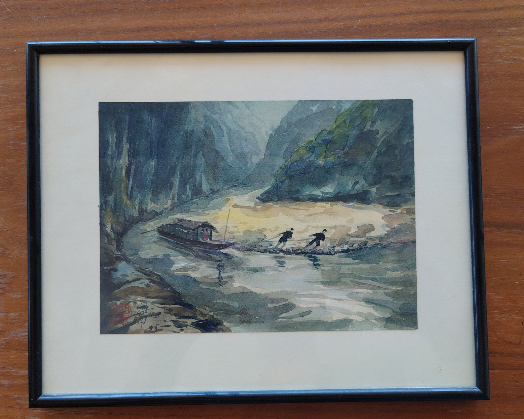 Gemälde: Kleines Aquarell mit asiatischer Flusslandschaft – Neu (gemäss Beschreibung) aus Allschwil von Swisstoybox