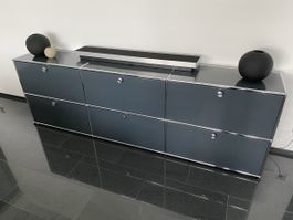 USM Sideboard, Anthrazit/Grau 225cm x 35 x 70cm