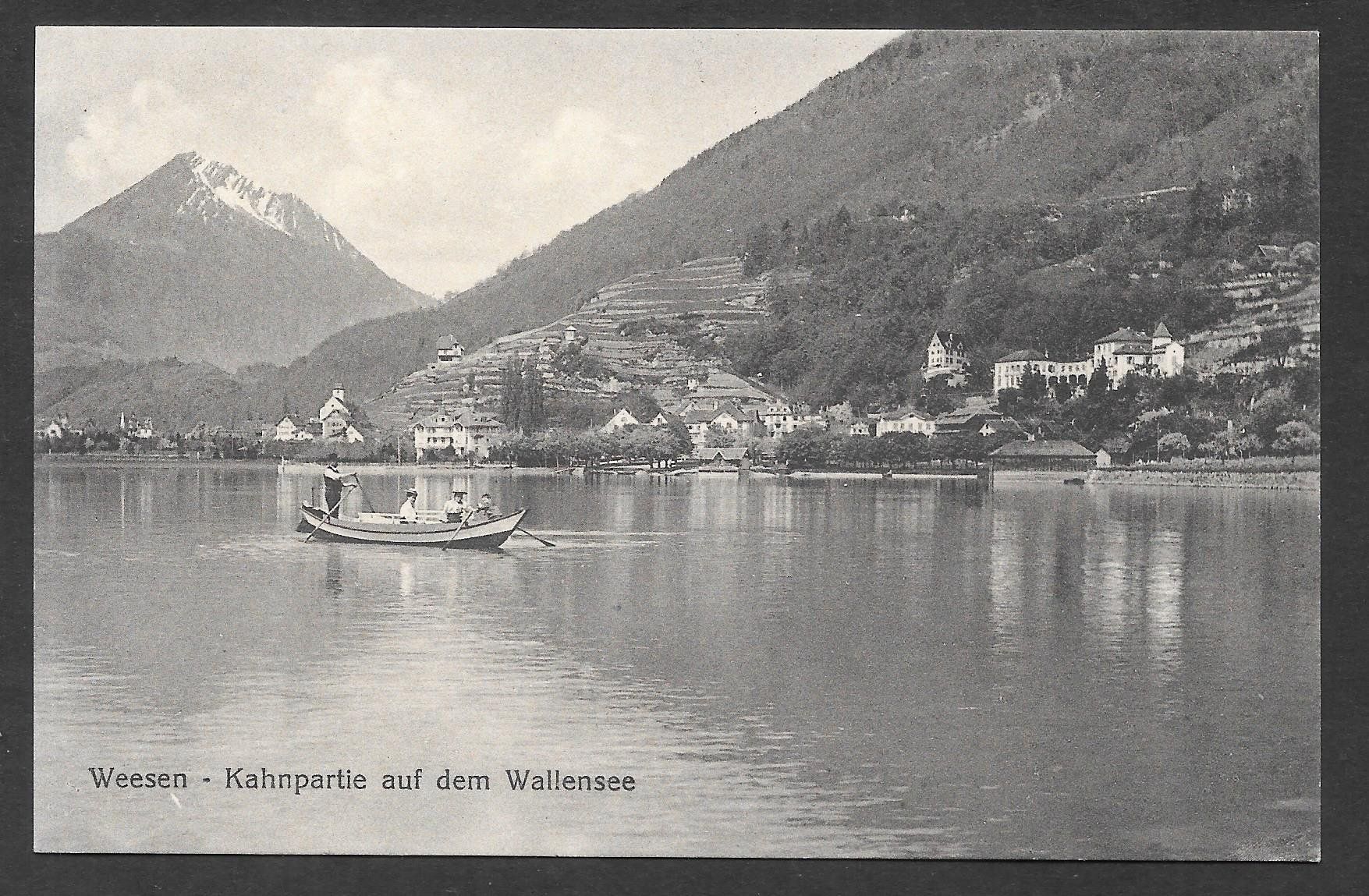 Cartoline postali: Weesen Kahnpartie auf dem Walensee – Usato da Olten venduto da clotaldi