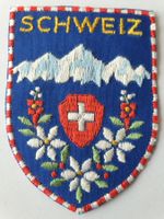 Vintage Badge Wappen SCHWEIZ Panorama ST. GALLER STICKEREI