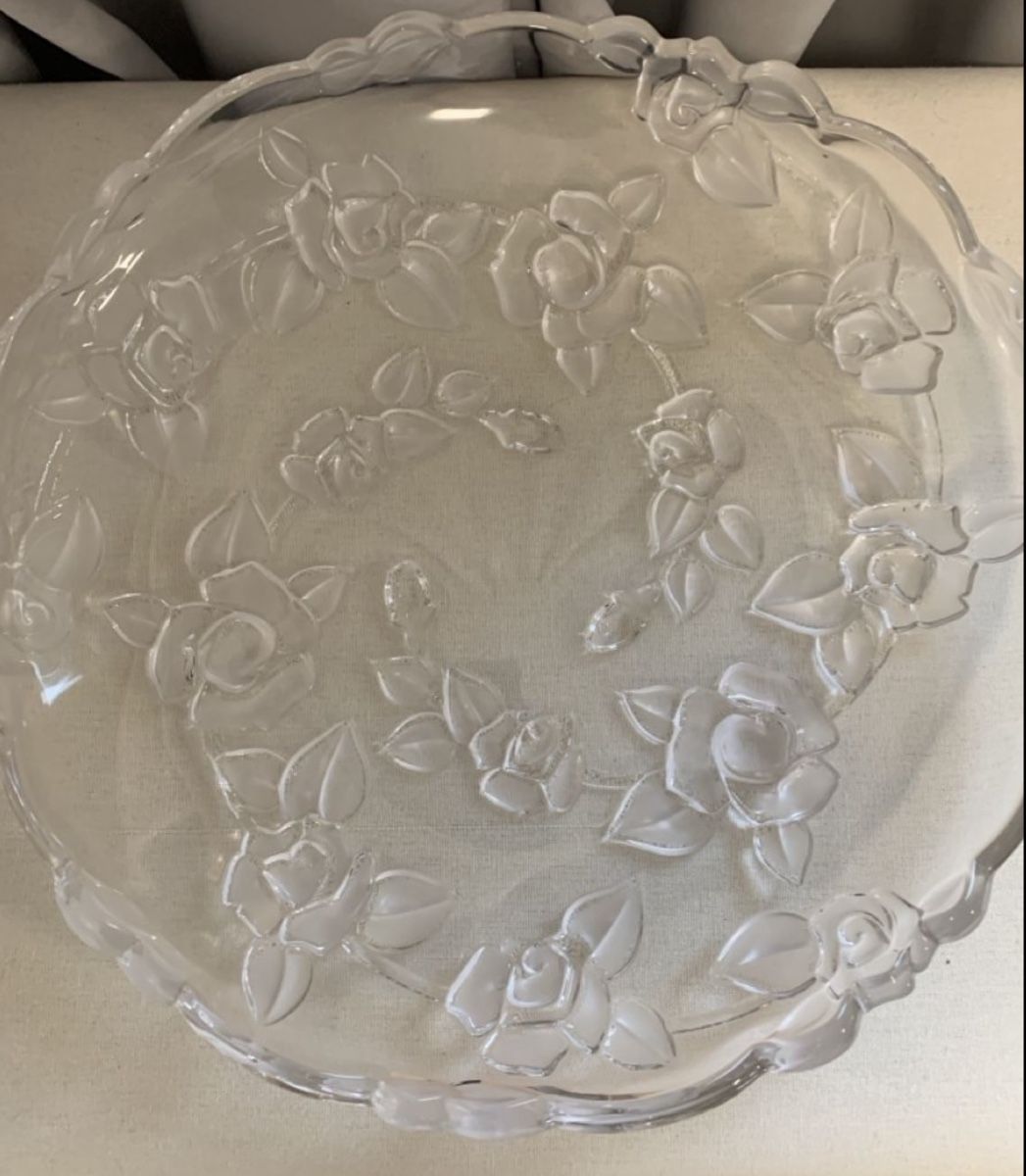 Walther Glas Piatti di portata: Walther-Glass 35cm Platter - Rose Design – Nuovo (secondo la descrizione) da Immensee venduto da Gitter 1