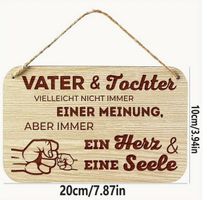 SCHILD *VATER UND TOCHTER, SPRUCH* AUS HOLZ NEU