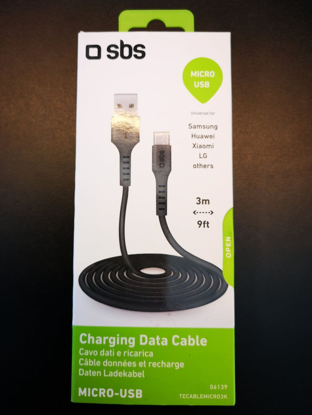 Cavi: SBS Micro USB Daten-Ladekabel, 3m, Neu & Originalverpackt! – Nuovo e nell'imballaggio originale da Liestal venduto da Gitterli01