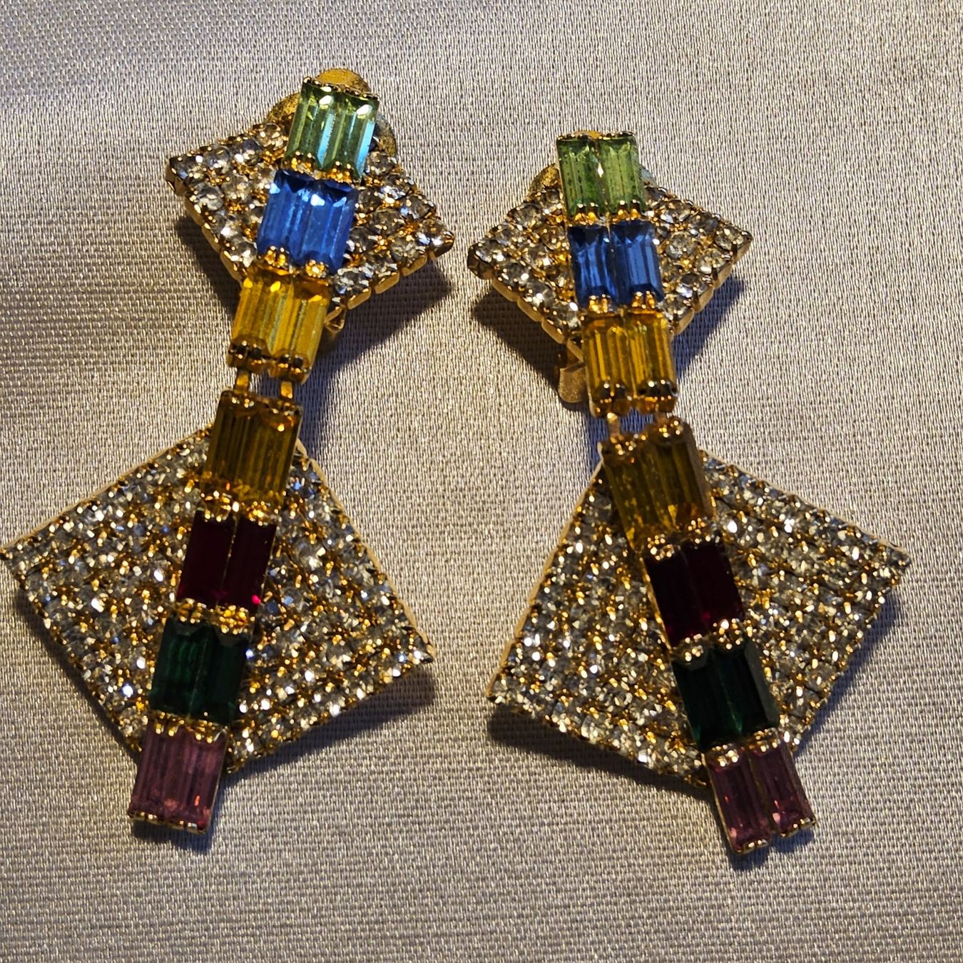 Orecchini pendenti & Orecchini a lobo: Top Vintage Strass Ohrclips, ca 1950 – Usato da Zürich venduto da Aleick 4