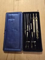 Zeichengeräteset mit Etui alt antik