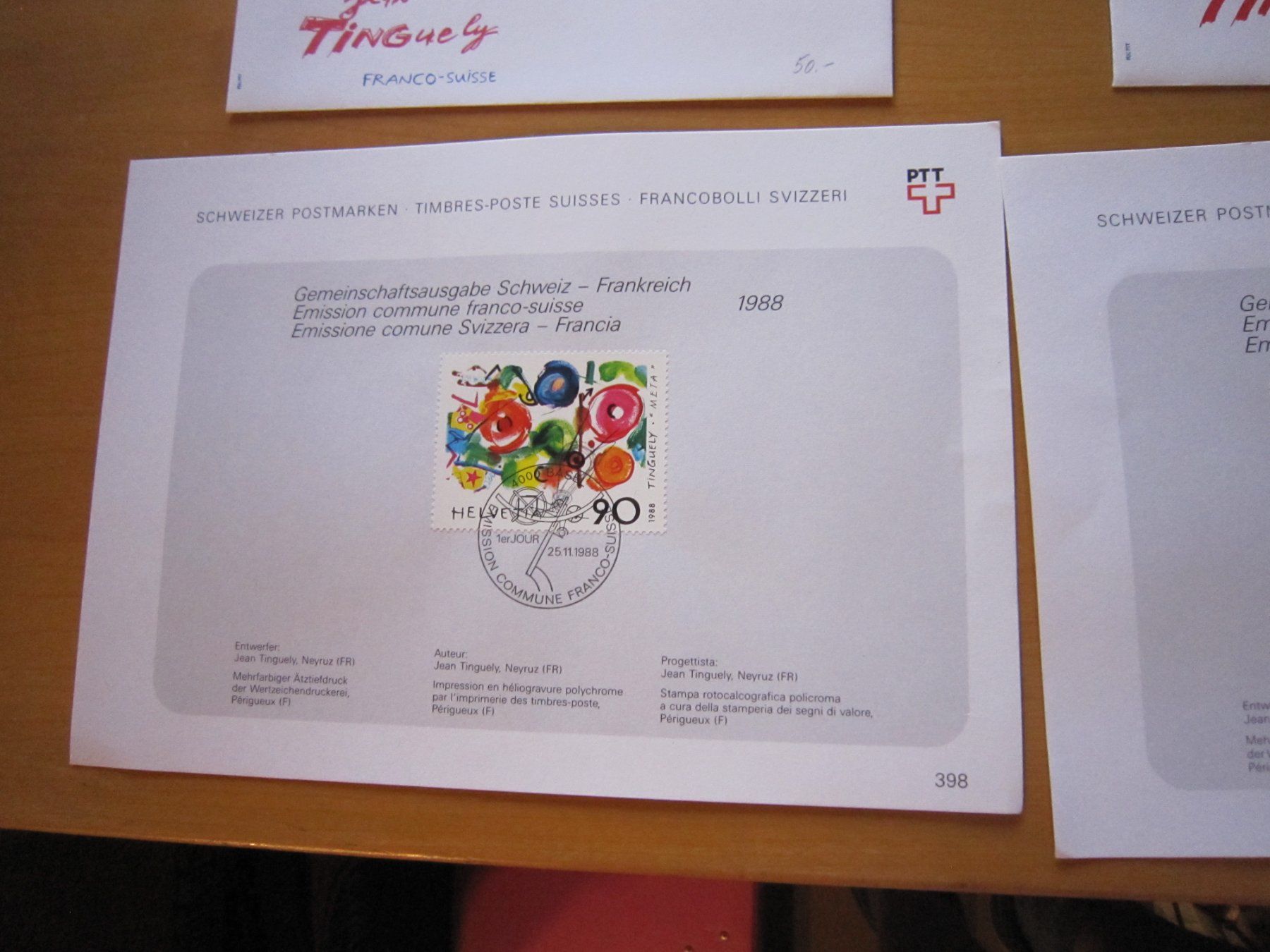 Tutti i francobolli: CH 1988 Tinguely in mehrer Variationen – Usato da Gordola venduto da Polentaefung 1