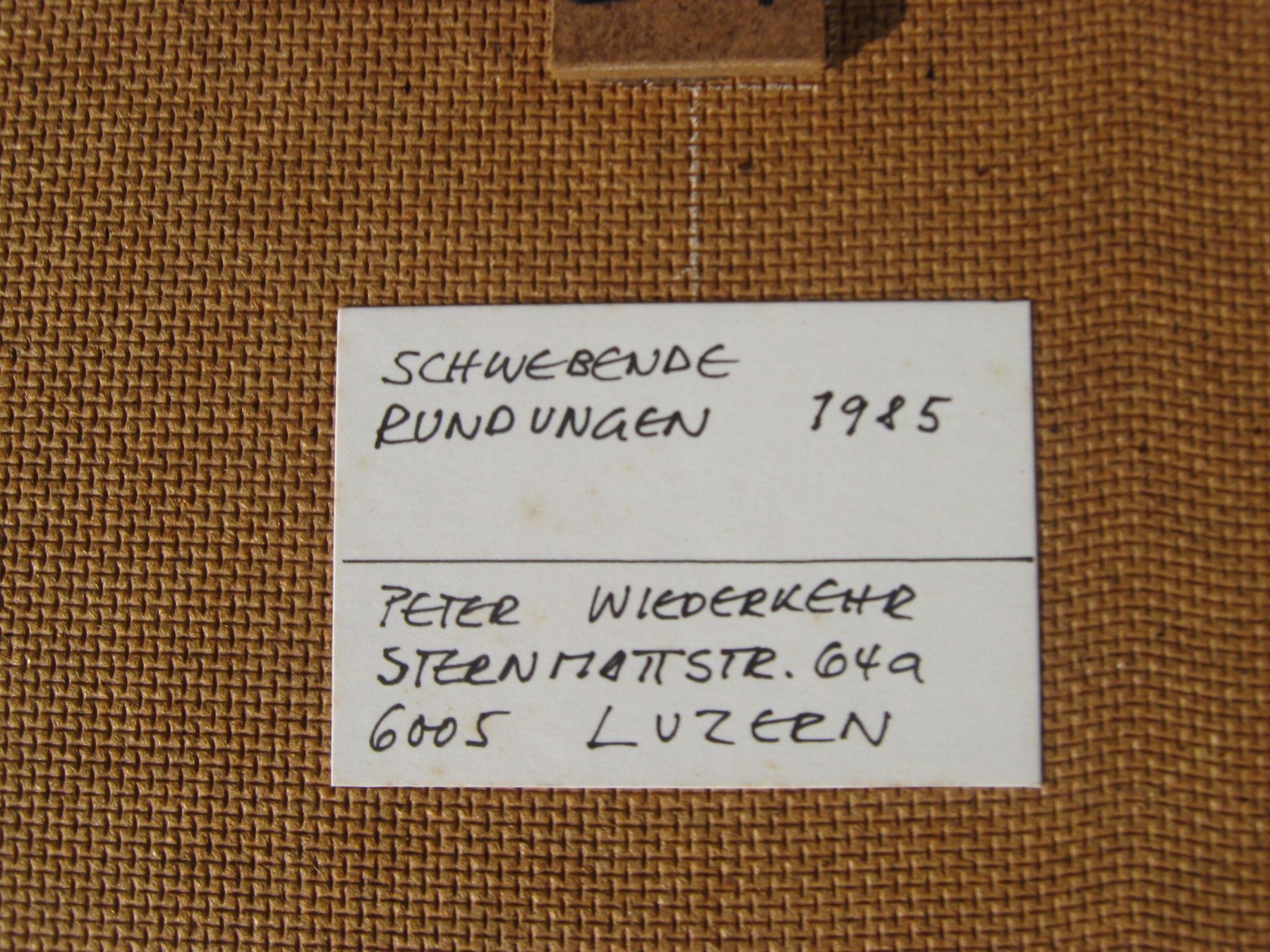 Dipinti: Gemälde Peter Wiederkehr  1985 – Usato da luzern venduto da voromir 1