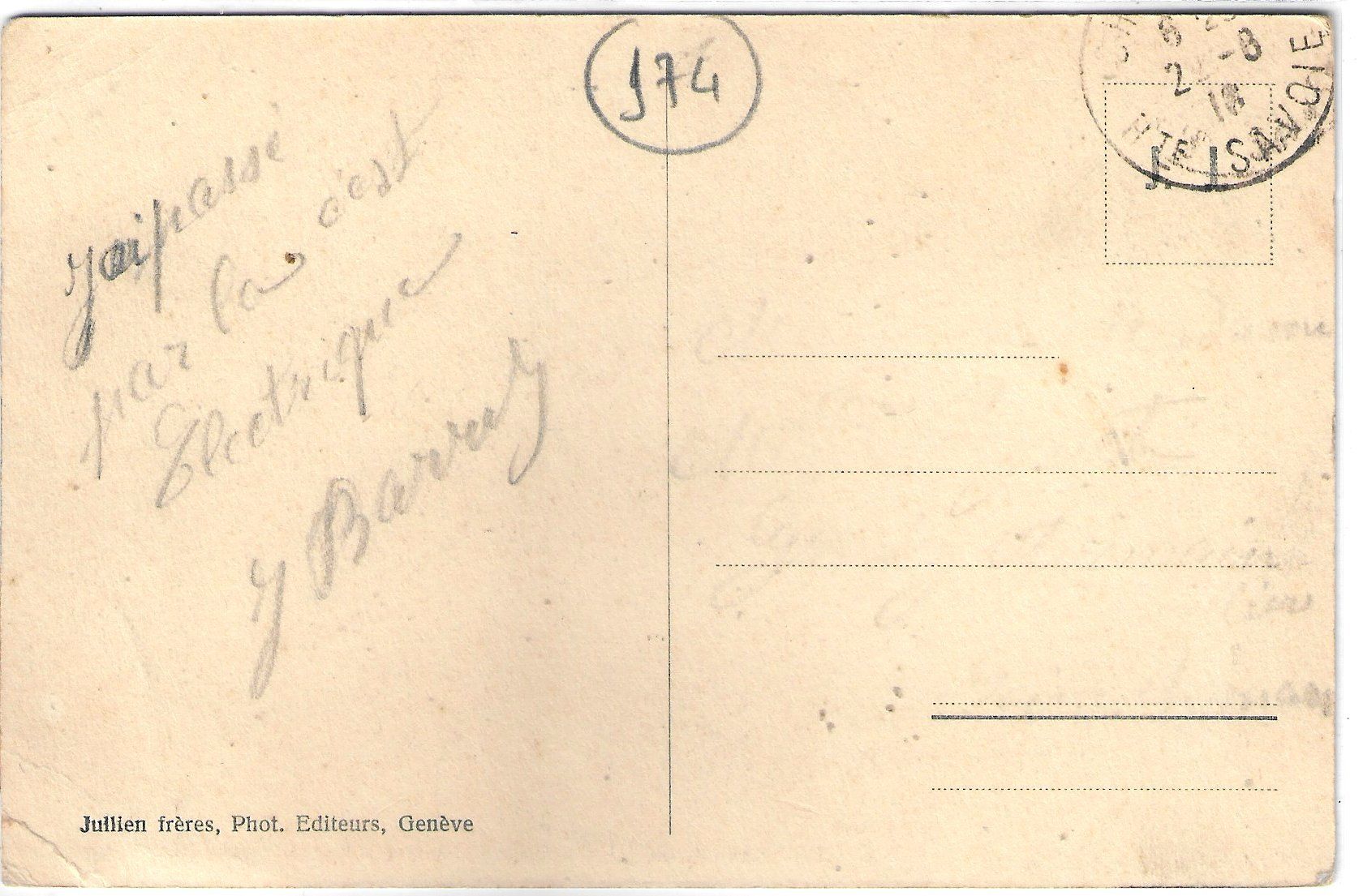 Cartoline postali: Chemin de fer Martigny-Chatelard - Sur la Route de Salvan – Usato da Ettingen venduto da Kartenplanet 1