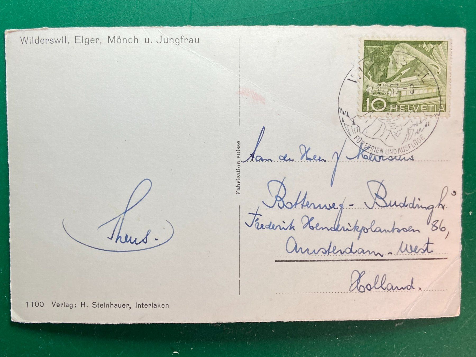 Cartoline postali: Wilderswil, Eiger, Mönch und Jungfrau – Usato da Steg VS venduto da danwer74 1