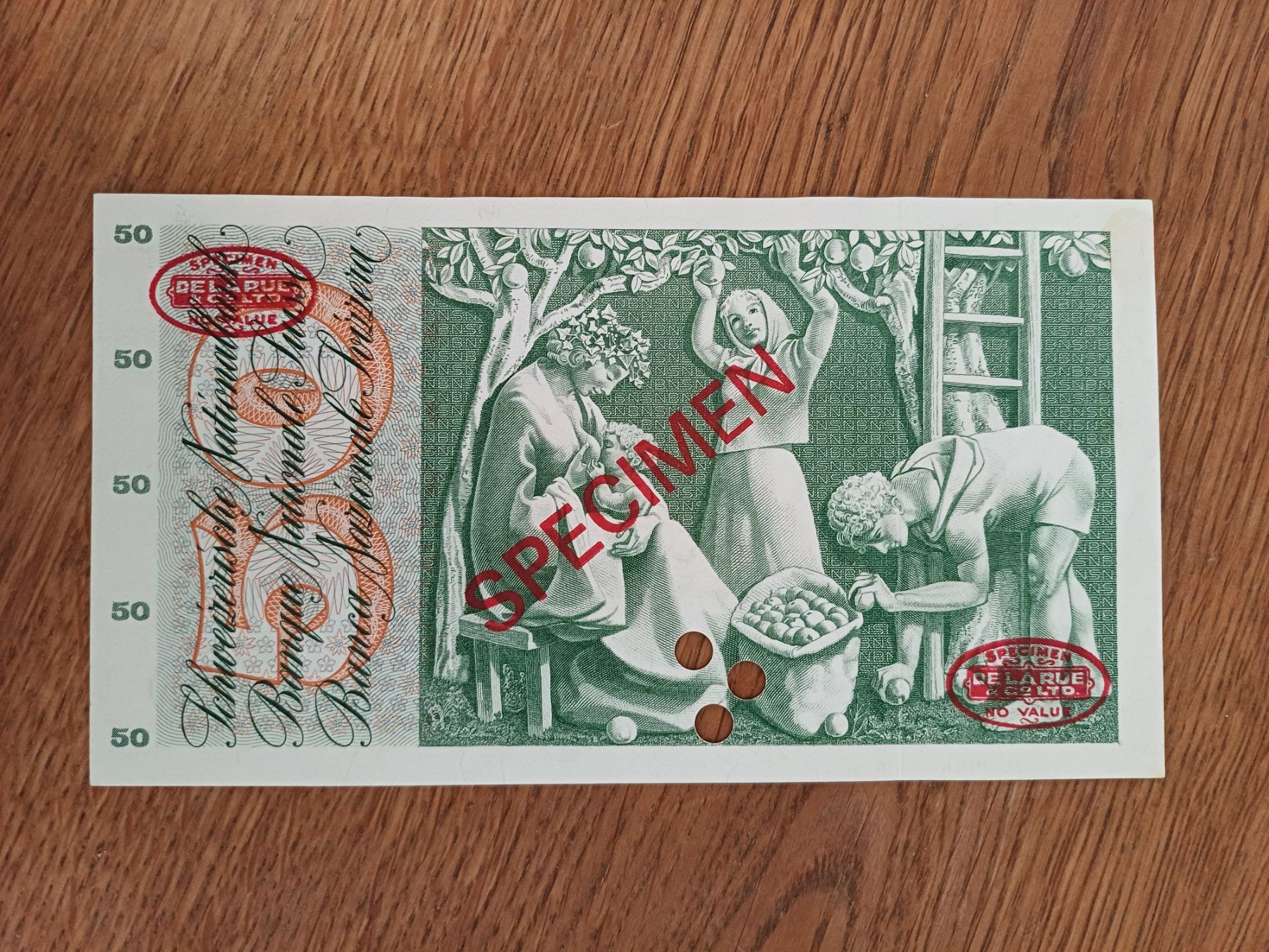 Banconote: 50 Franken Specimen 1970 – Usato da Recherswil venduto da AntikLite 1